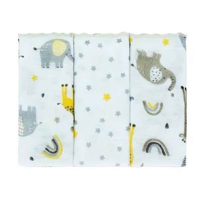 Kit Pano de Boca Bublim Festonê Girafa - 3 Peças